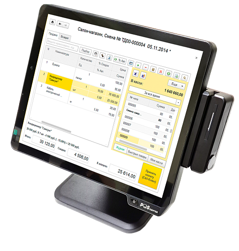 POSCenter POS 200, 15", сенсор, PCAP, J1900, RAM 4Gb, SSD 64Gb, MSR, Windows 10 IoT Entry                                        